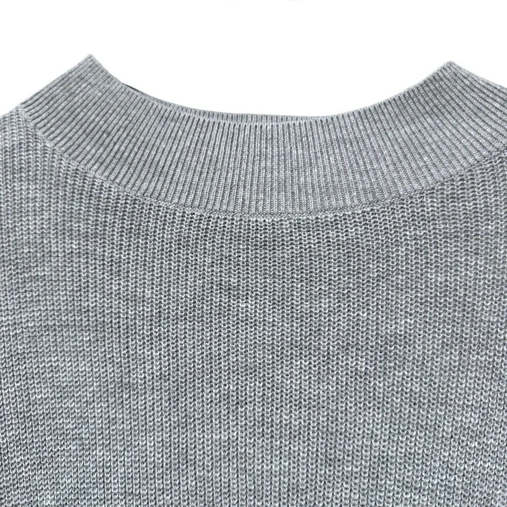 NEW J.Crew  Poncho Sweater Gray Stripe One Size Cotton Blend Womens Top NWT